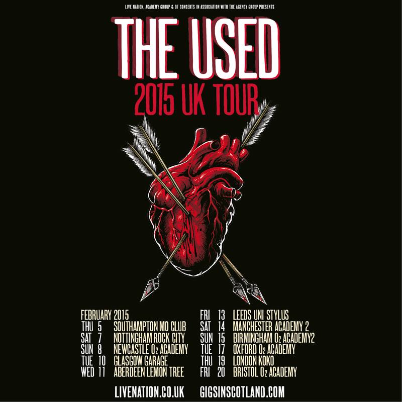 The Used Announce 2015 UK Headlining Tour Highlight Magazine