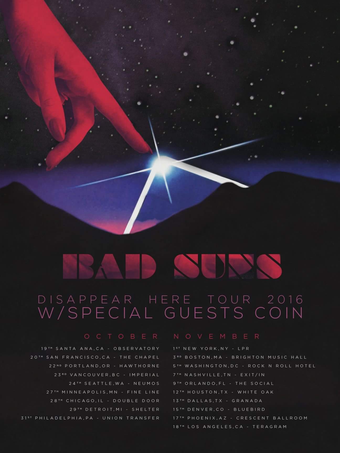 Bad Suns Announce Fall Tour, Release "Disappear Here" Video Highlight